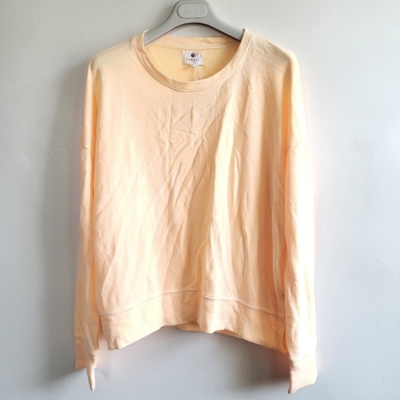 New Sundry Crewneck Long Sleeve Light Orange Pullover Sweatshirt NWT Size 0/XS - Picture 4 of 10